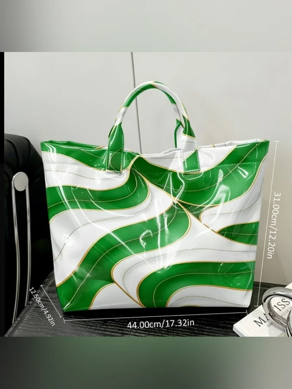Women Marble Abstract Elegant Tote Bag Large Size